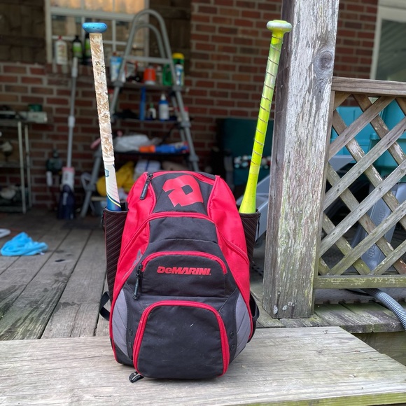 Fastpitch Softball Equipment Bundle Helmet Face Mask DeMarini Worth Bat Bag